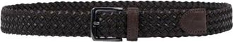 Paul & Shark Gevlochten Bruine Leren Riem - Heren - Riemen - Bruin - 95 CM - Accessoires
