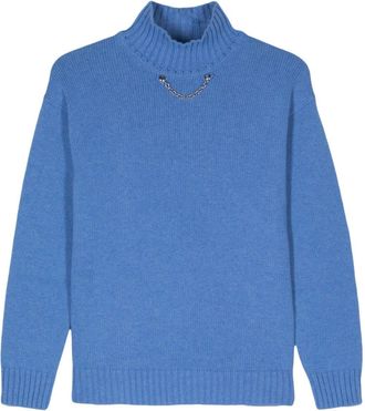 Moschino chain-embellished jumper - women - Wool/Polyamide/Viscose/Cashmere - M - Blue