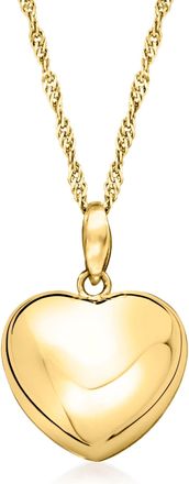 Ross-Simons Italian 18kt Gold Over Sterling Puffed Heart Pendant Necklace