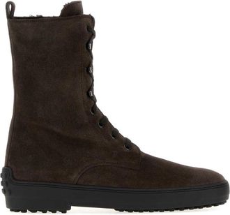Tod's Dark Brown Lace Up Boots