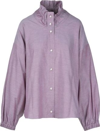 8pm Camicia Cannes - Dames - Blouses - Paars - S - Katoen - Overhemden
