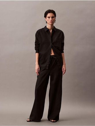 Calvin Klein Jeans Calvin Klein Womens Linen Cotton Pull-On Pants - Black - XS