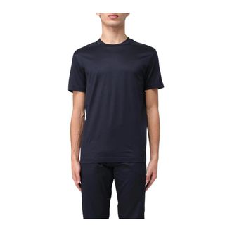 Emporio Armani T-Shirt Slim Fit - Heren - T-shirts - Blauw - S - Leer - Tops