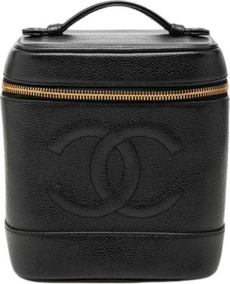 Chanel Pre-owned Vanity Bag - Dames - Vintage Handtas - Zwart - ONE Size - Leer - Vintage