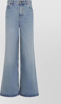 Chloé belted flared wide-leg cotton trousers
