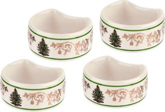 Spode Christmas Tree Set Of Four Napkin Rings