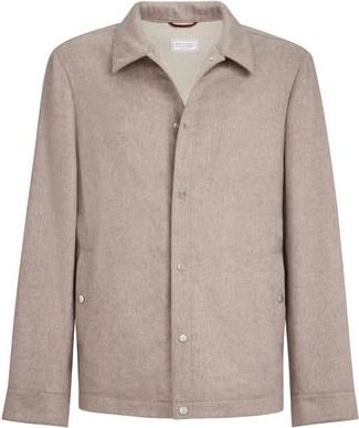 Brunello Cucinelli Cashmere flannel outerwear jacket in Light Brown at Nordstrom, Size 44 It