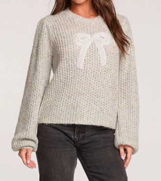 Saltwater Luxe Margow Knit Bow Sweater In Grey