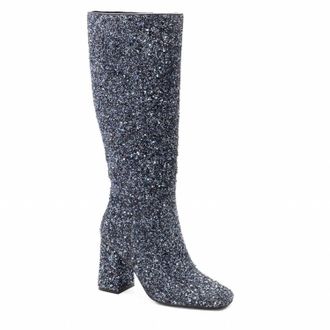 Corkys Footwear Womens Yolo Glitter High Boots In Sapphire Blue