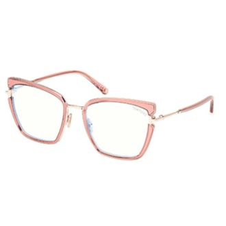 Tom Ford Glasses, unisex, Pink, Size: 54 MM Blue Block Butterfly Optical