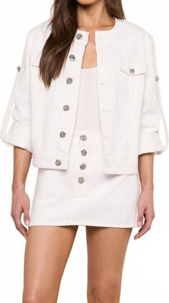 L'agence Anouk Collarless Jacket In White
