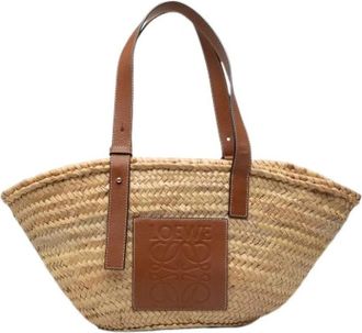 Loewe Pre-owned Raffia Tote Bag - Dames - Vintage Shopper - Beige - ONE Size - Leer - Vintage