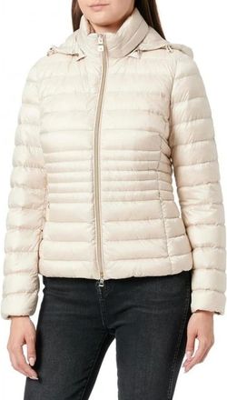 Geox Jassen, Dames, Beige, M, Nylon, Jaysen Short Down Jacket
