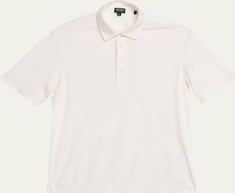 Ermenegildo Zegna Mens Silk and Cotton Leggerissimo Polo Shirt