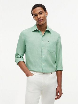 Tommy Hilfiger Regular Fit Washed Pure Linen Shirt