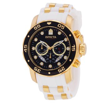 Invicta Pro Diver Chronograph Mother of Pearl White Polyurethane Mens Watch 20289