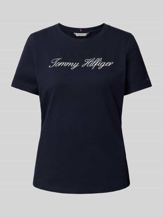 Tommy Hilfiger T-Shirt mit Label-Stitching in Bleu, Größe XL