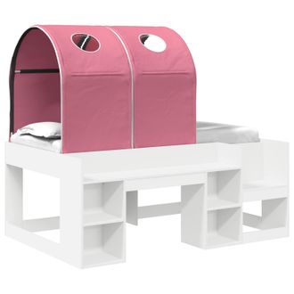vidaXL Cama Con T&uacute;nel 4 Pcs Blanco Y Rosa Madera De Ingenier&iacute;a Vidaxl