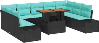 vidaXL Conjunto De Sof&aacute; De Jard&iacute;n 10 Uds. 9-n&uacute;mero De Plazas Vidaxl