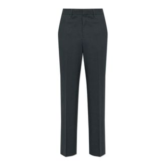 Ami Broeken, Heren, Grijs, W42, Wol, Wollen Pantalon met Plooi