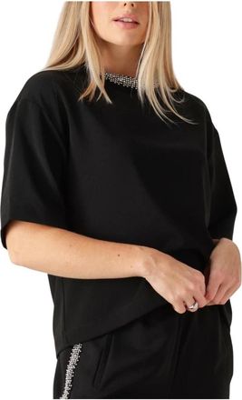 Catwalk Junkie Top met Strass Detail - Dames - T-shirts - Zwart - S - Polyester - Tops