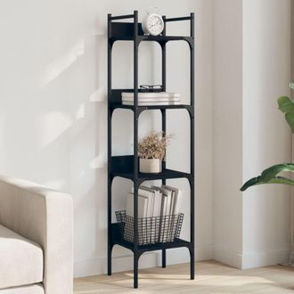 vidaXL Vidaxl - Librer&iacute;a De 4 Estantes Madera Ingenier&iacute;a Negro 35x30x138,5 Cm