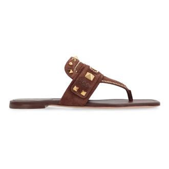 Valentino Garavani Schoenen, Dames, Bruin, 37 EU, Su&egrave;de, Plaster Caster Suede Sandalen