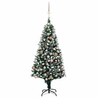 vidaXL &Aacute;rbol De Navidad Helado Con Luces, Bolas Y Pi&ntilde;as 180 Cm Vidaxl