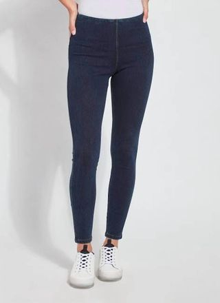 Lyss&eacute; Womens Studded Knit Denim Leggings In Indigo