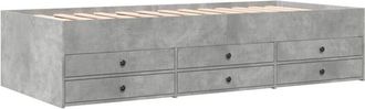 vidaXL Daybed with Drawers without Mattress Concrete Grey 90x200 cm Vidaxl
