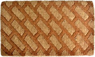 Imports Decor Diagonal Brick Woven Door Mat, Handcrafted Geometric Entry Rug for Indoor Outdoor Use