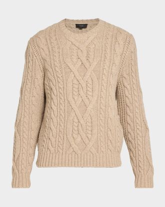 Vince Men & apos;s Merino Wool Mega Cable Crewneck Sweater