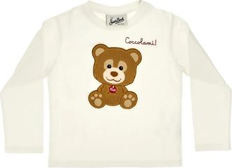 MC2 Saint Barth bear-appliqu&eacute; long-sleeve T-shirt - kids - Organic Cotton - 10 yrs - White