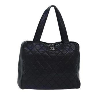 Chanel Pre-owned Handbags, female, Black, Size: ONE SIZE Pre-owned Vintage cc zip around bowler bag