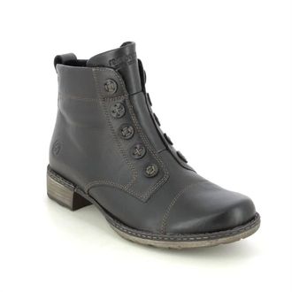 Rieker Womens Round Toe Boots In Black/black
