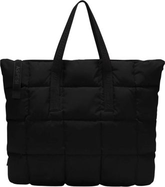 Aspesi Borsa B027 Imbottita in Piuma - Dames - Shoppers - Zwart - ONE Size - Nylon - Tassen