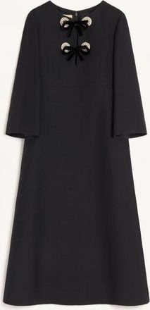 Valentino Abito Midi In Crepe Couture Donna NERO/SILVER 36