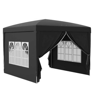 Matteo 3x3m Pop Up Gazebo, Water & UV Resistant Party Tent, Black