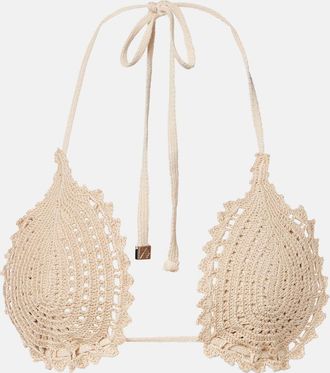 The Attico Crochet cotton bikini top