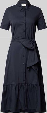 robe l&eacute;g&egrave;re Hemblusenkleid mit Bindeg&uuml;rtel in Marine, Gr&ouml;&szlig;e 40