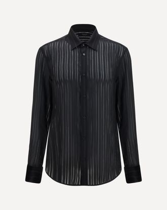 Gucci Striped silk gauze Shirt Male 15.75