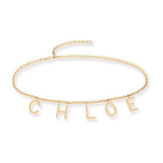 Chloé Belts, female, Yellow, ONE SIZE, Letters Metal Belt