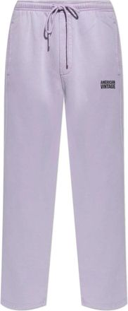American Vintage Plizzy Trainingsbroeken - Heren - Sweatpants - Paars - S - Katoen - Broeken