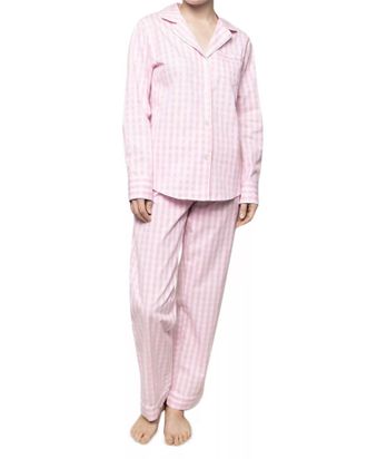 Petite Plume Gingham Pajama Set In Pink