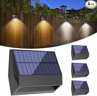 OEM Juego De 4 Luces Solares Para Cercas, Resistentes Al Agua Ip65, Para Uso Exterior, Luces Para Terrazas, Luces Para Patios Traseros, Luces Para Barandi