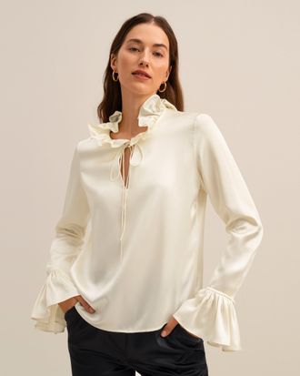 LilySilk Vintage Long Sleeves Silk Blouse for Women