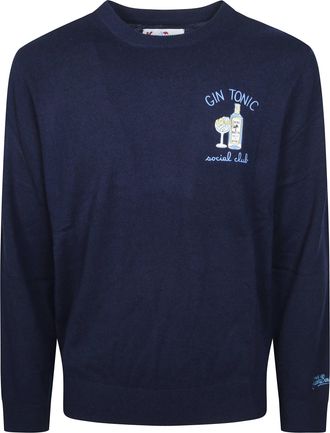 MC2 Saint Barth Navy Social Gin Lightweight Knit Sweater