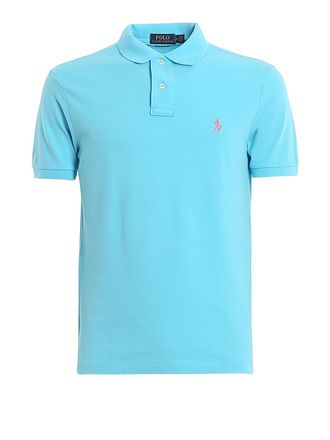 Polo Ralph Lauren Light blue slim polo shirt