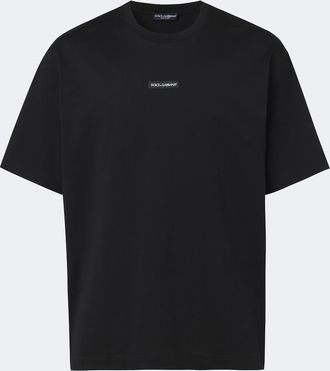 Dolce & Gabbana Camiseta de jersey de algod&oacute;n con logo