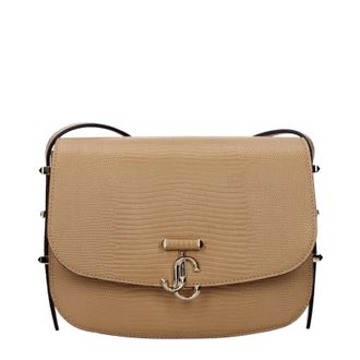 Jimmy Choo London Damens Umh&auml;ngetaschen Leder Braun/Biscuit